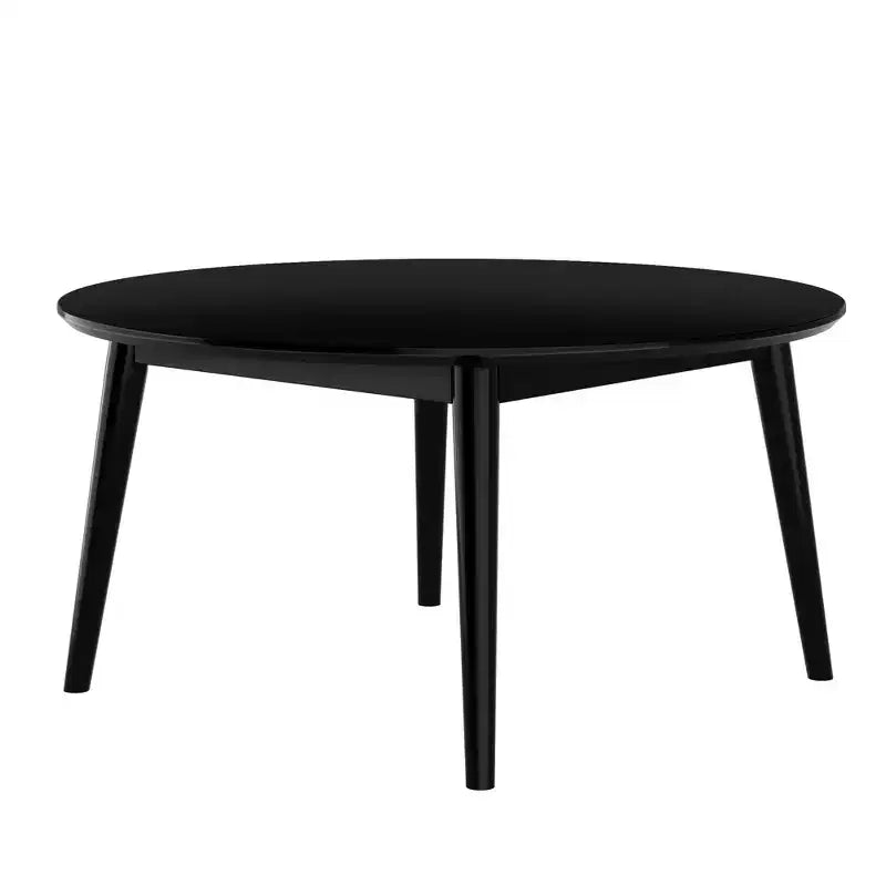 Table basse ronde en bois massif de style moderne du milieu du siècle, 91,4 cm