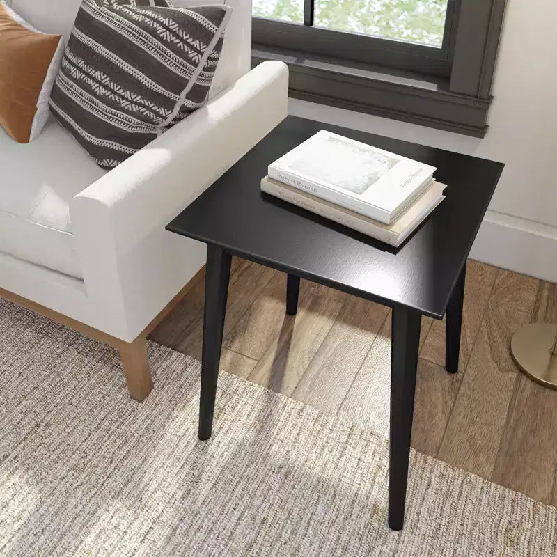Table d'appoint rectangulaire en bois massif, style moderne du milieu du siècle, 20 po
