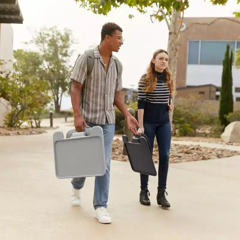 Grand bureau portable pliable avec surface et accoudoirs réglables