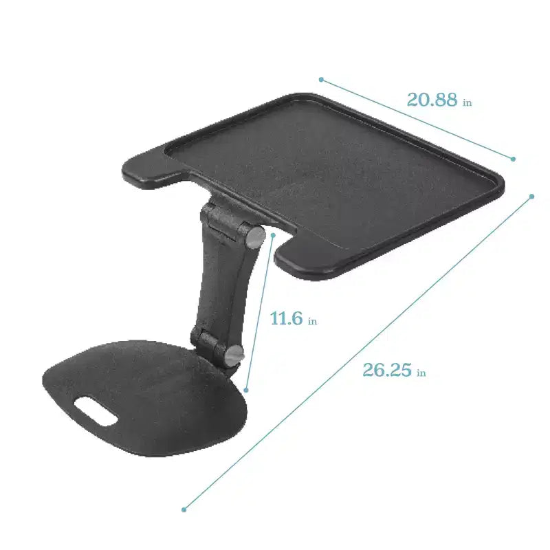 Grand bureau portable pliable avec surface et accoudoirs réglables