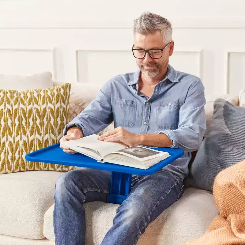 Grand bureau portable pliable avec surface et accoudoirs réglables