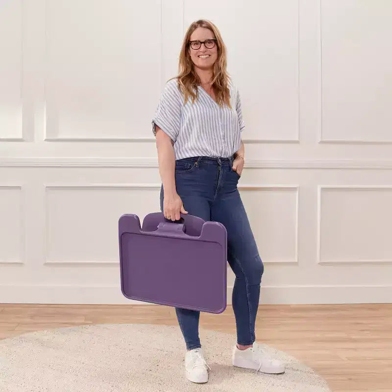 Grand bureau portable pliable avec surface et accoudoirs réglables
