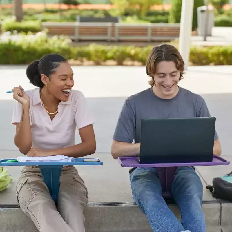 Grand bureau portable pliable avec surface et accoudoirs réglables