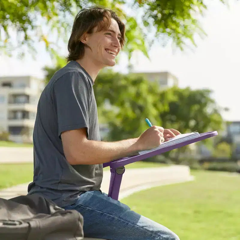 Grand bureau portable pliable avec surface et accoudoirs réglables