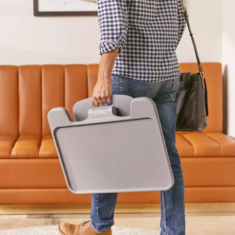 Grand bureau portable pliable avec surface et accoudoirs réglables