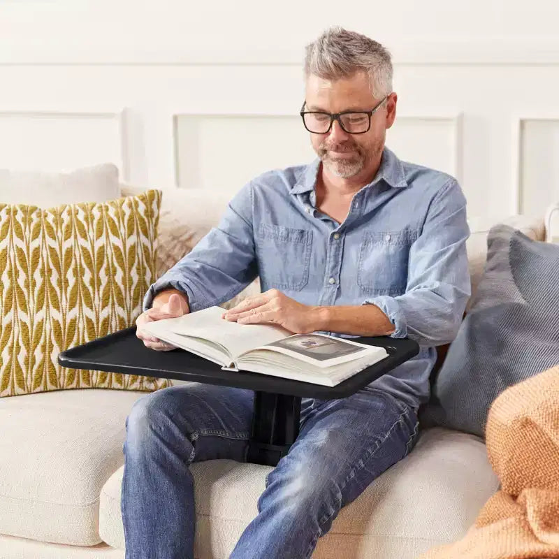 Grand bureau portable pliable avec surface et accoudoirs réglables