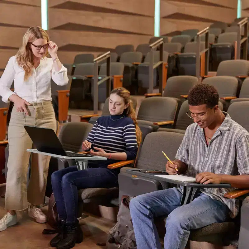 Grand bureau portable pliable avec surface et accoudoirs réglables