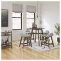 Tabouret de bar rembourré hauteur comptoir avec coussin en mousse, ensemble de 2 – Gris clair