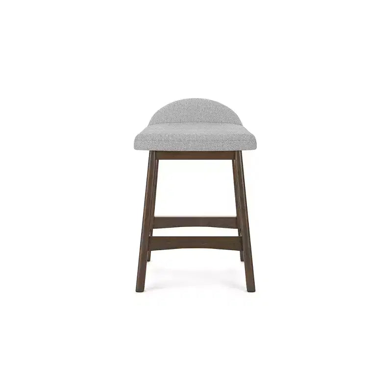 Tabouret de bar rembourré hauteur comptoir avec coussin en mousse, ensemble de 2 – Gris clair