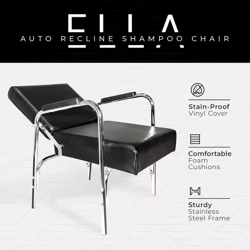 Chaise de Shampoing Inclinable Professionnelle en Vinyle – Grise