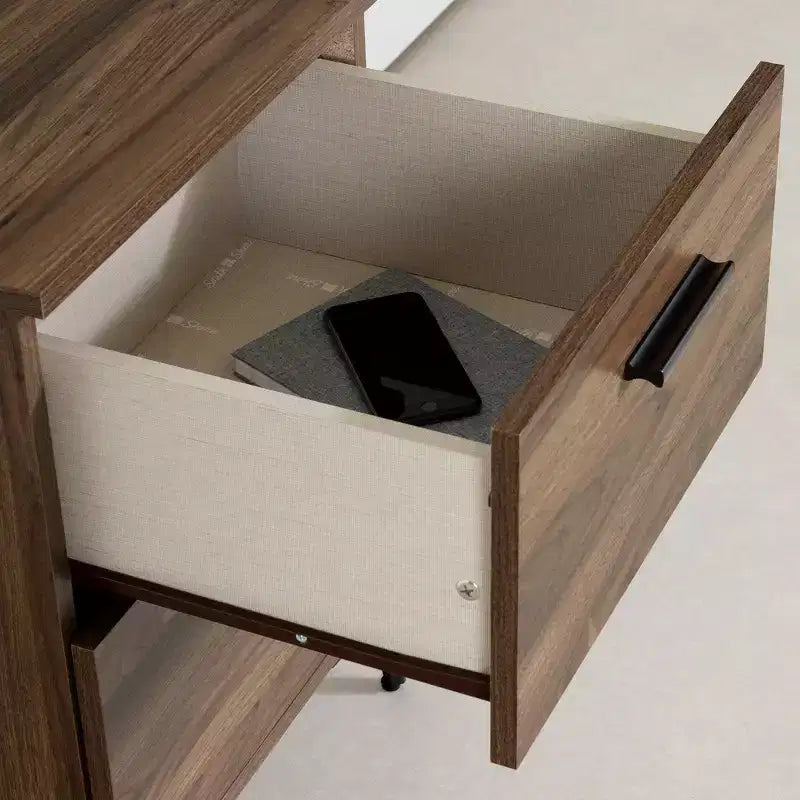 Table de chevet moderne à 2 tiroirs avec pieds en métal