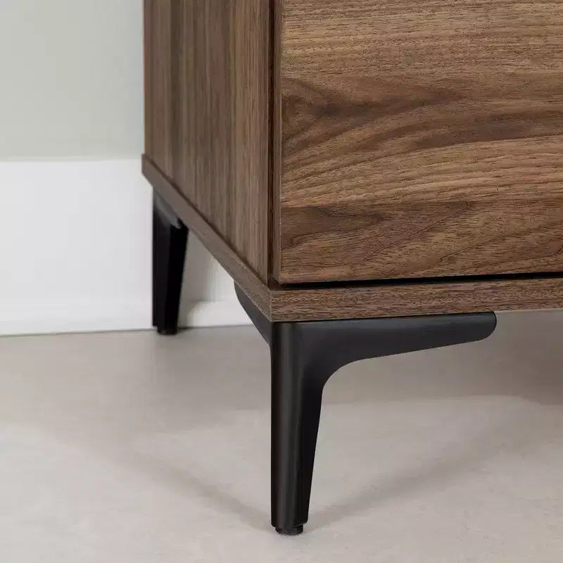 Table de chevet moderne à 2 tiroirs avec pieds en métal