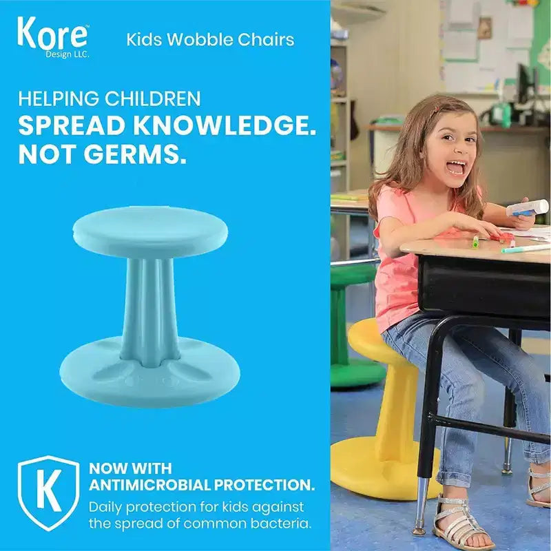 Chaise bancale pour enfants 35,5 cm, bleu pâle – Assise active pour enfants