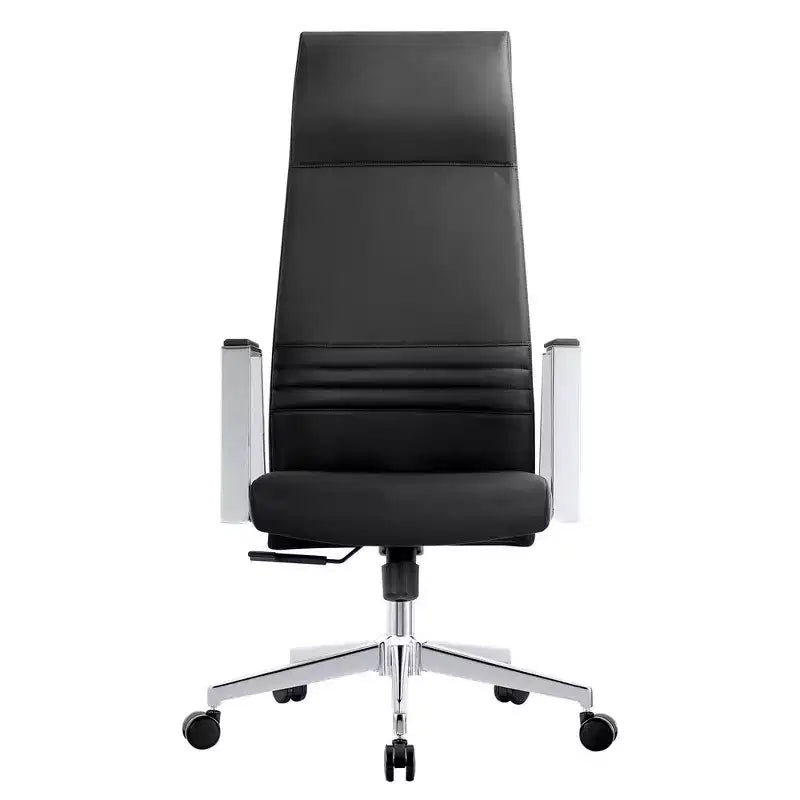 Fauteuil de bureau ergonomique en cuir à dossier haut – Pivotant et inclinable, Fauteuil de direction réglable
