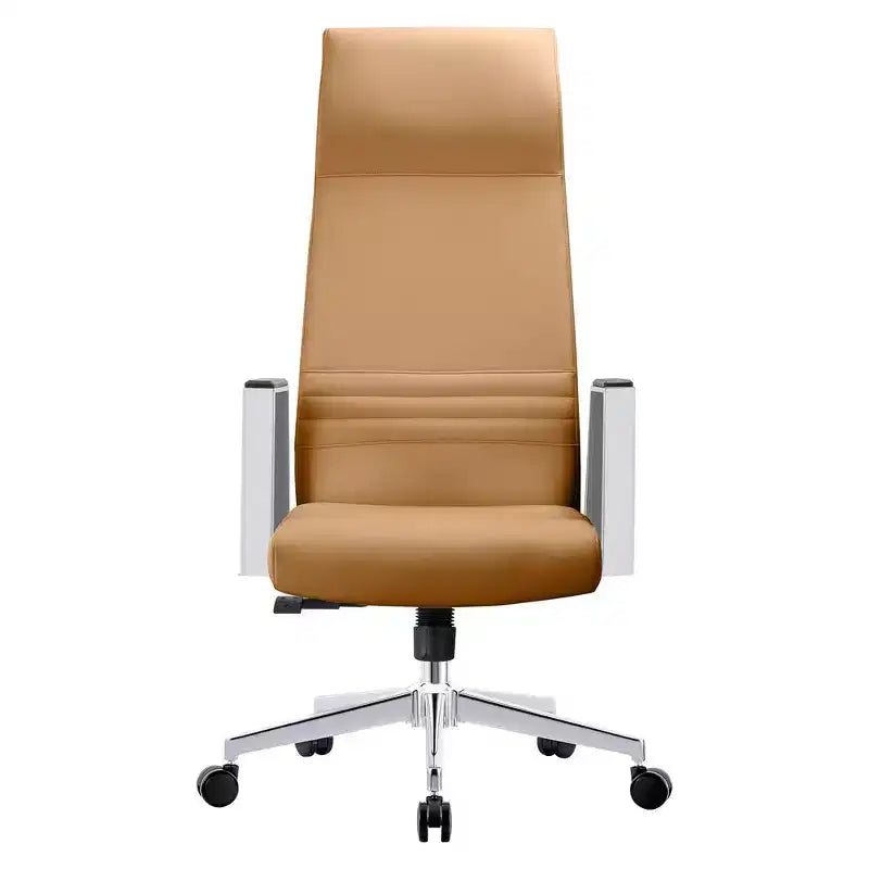 Fauteuil de bureau ergonomique en cuir à dossier haut – Pivotant et inclinable, Fauteuil de direction réglable