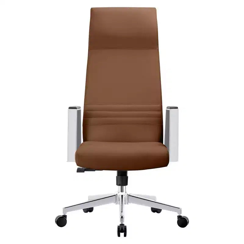 Fauteuil de bureau ergonomique en cuir à dossier haut – Pivotant et inclinable, Fauteuil de direction réglable