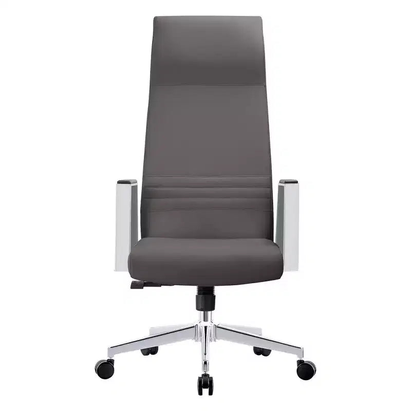 Fauteuil de bureau ergonomique en cuir à dossier haut – Pivotant et inclinable, Fauteuil de direction réglable