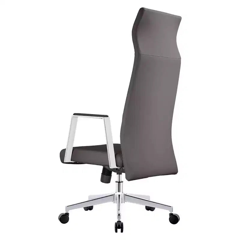 Fauteuil de bureau ergonomique en cuir à dossier haut – Pivotant et inclinable, Fauteuil de direction réglable