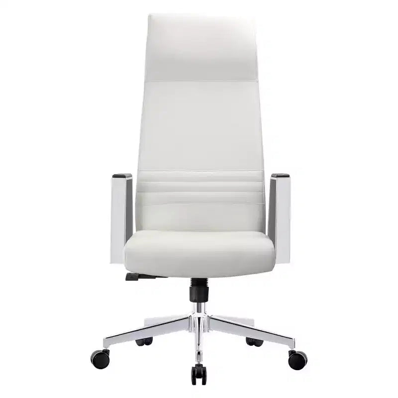 Fauteuil de bureau ergonomique en cuir à dossier haut – Pivotant et inclinable, Fauteuil de direction réglable