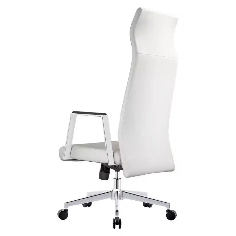 Fauteuil de bureau ergonomique en cuir à dossier haut – Pivotant et inclinable, Fauteuil de direction réglable