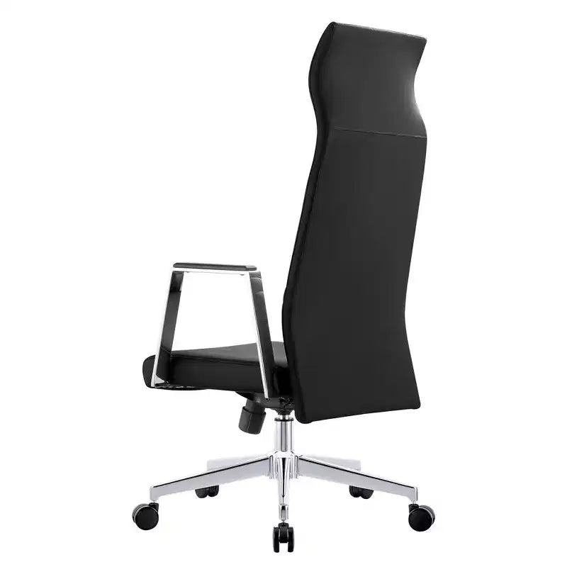Fauteuil de bureau ergonomique en cuir à dossier haut – Pivotant et inclinable, Fauteuil de direction réglable