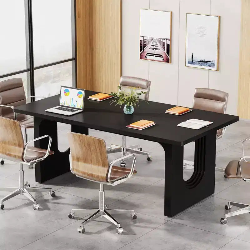 Grand bureau de direction moderne de 180 cm – Bureau à domicile en MDF blanc