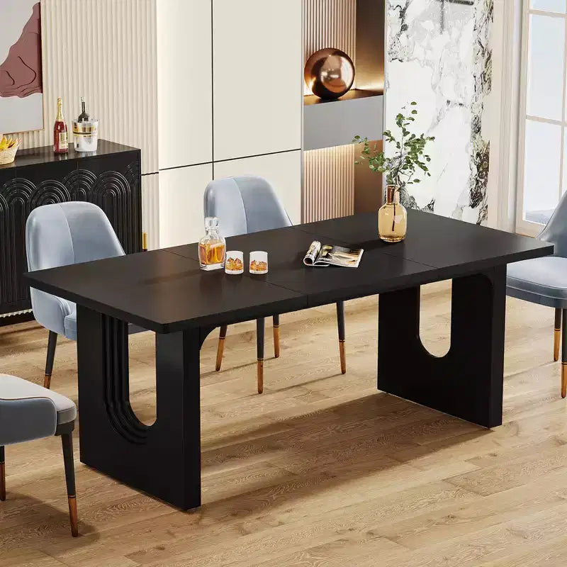 Grand bureau de direction moderne de 180 cm – Bureau à domicile en MDF blanc
