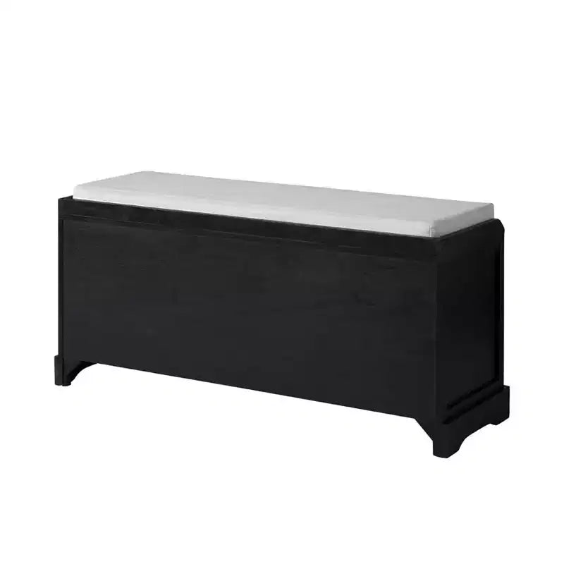 Banc de rangement en bois avec 3 tiroirs, 3 paniers et coussin – Entrée et couloir