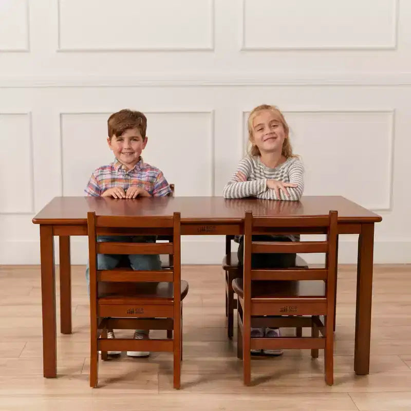 Table d'activités rectangulaire en bois dur pour enfants, 24" x 48", avec pieds de 22"