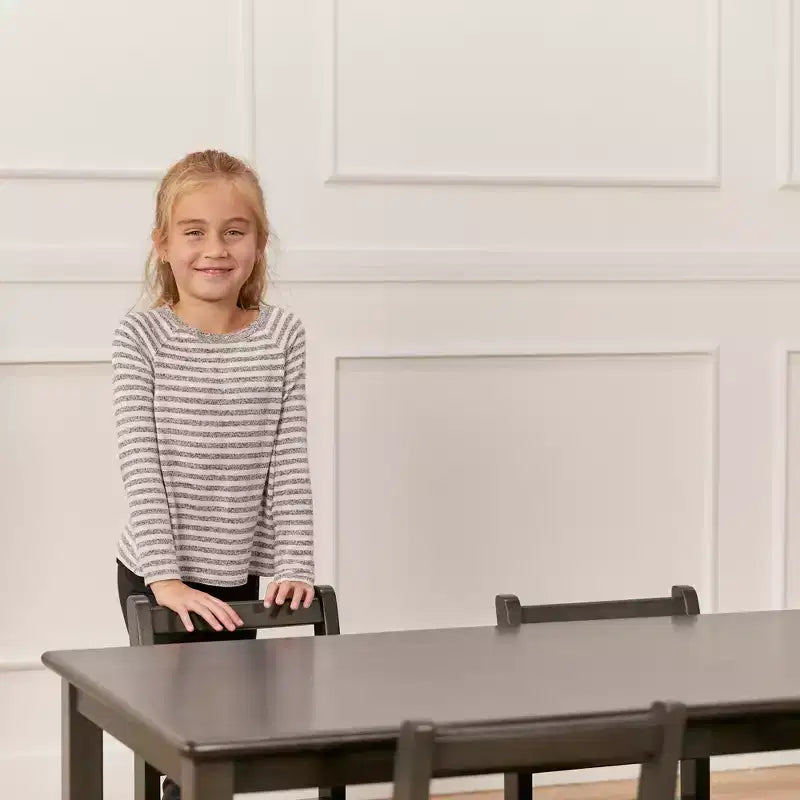 Table d'activités rectangulaire en bois dur pour enfants, 24" x 48", avec pieds de 22"