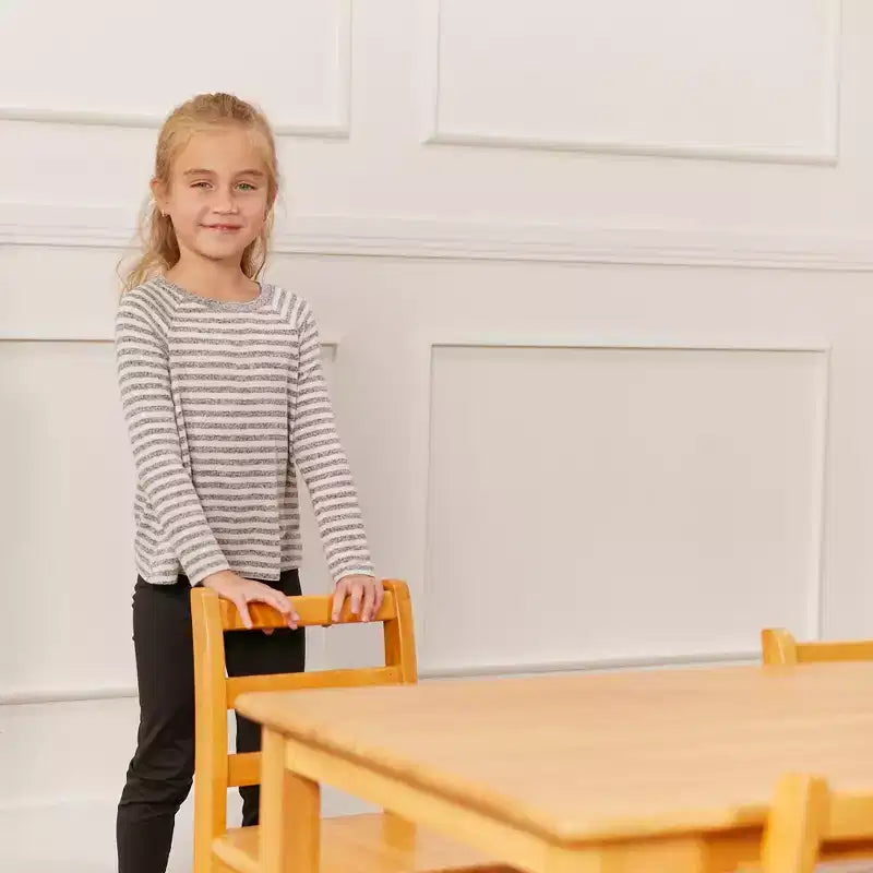 Table d'activités rectangulaire en bois dur pour enfants, 24" x 48", avec pieds de 22"