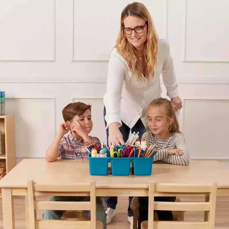 Table d'activités rectangulaire en bois dur pour enfants, 24" x 48", avec pieds de 22"