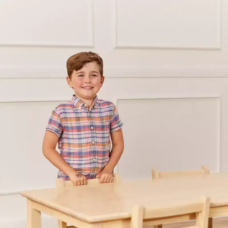 Table d'activités rectangulaire en bois dur pour enfants, 24" x 48", avec pieds de 22"