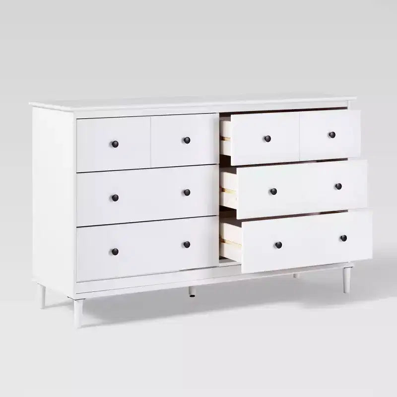 Commode horizontale à 6 tiroirs style Mid-century moderne