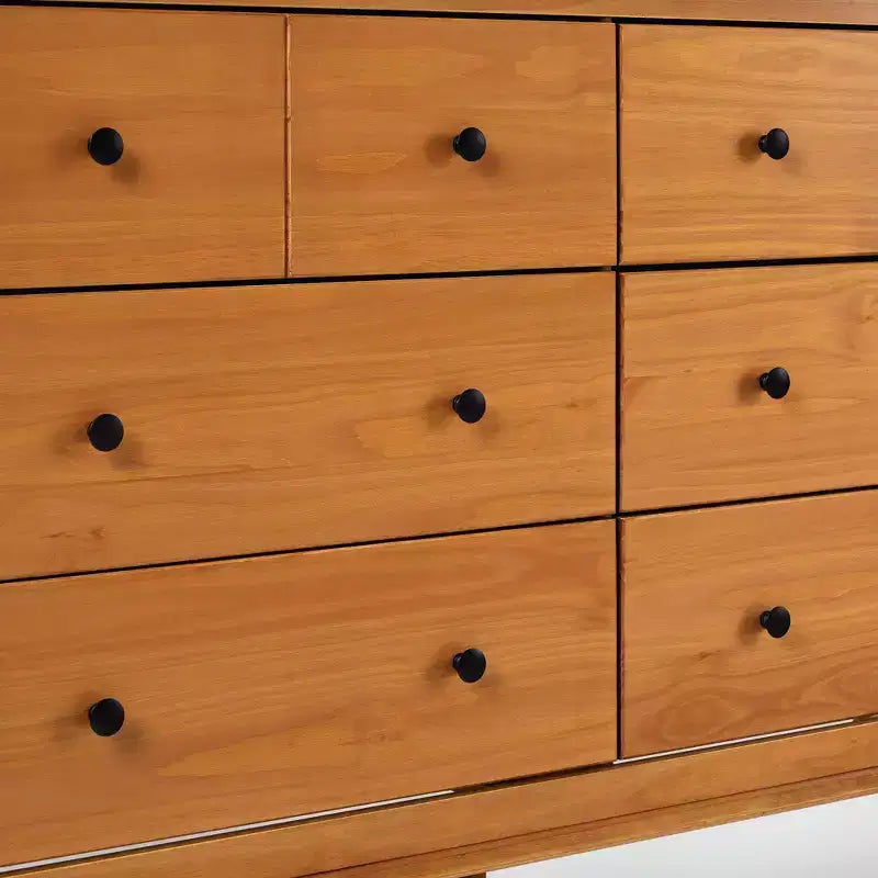 Commode horizontale à 6 tiroirs style Mid-century moderne