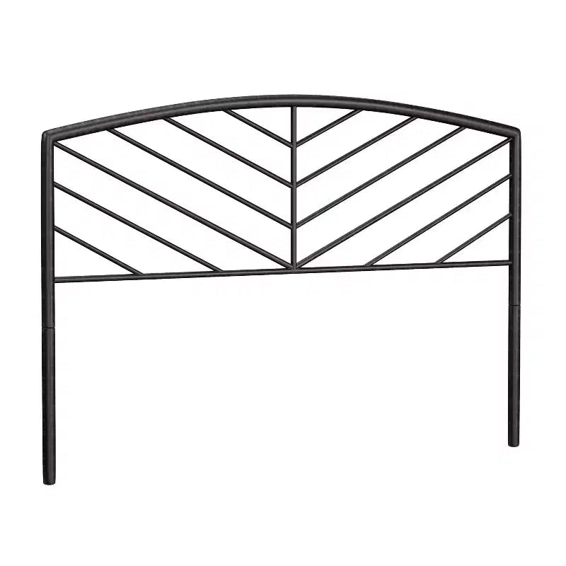 Tête de lit en métal avec motif à chevrons – Bronze gris