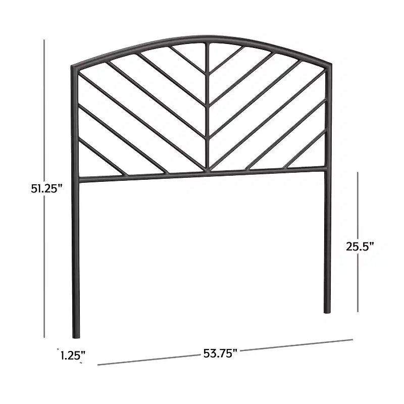 Tête de lit en métal avec motif à chevrons – Bronze gris