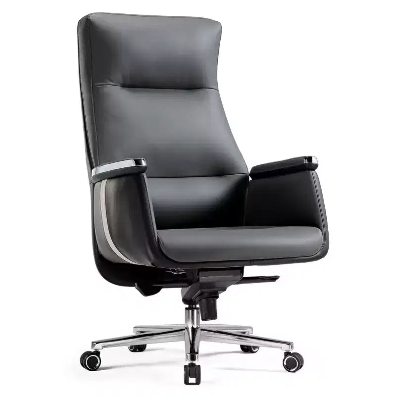 Fauteuil de bureau de direction à dossier haut avec support lombaire – Cuir siliconé