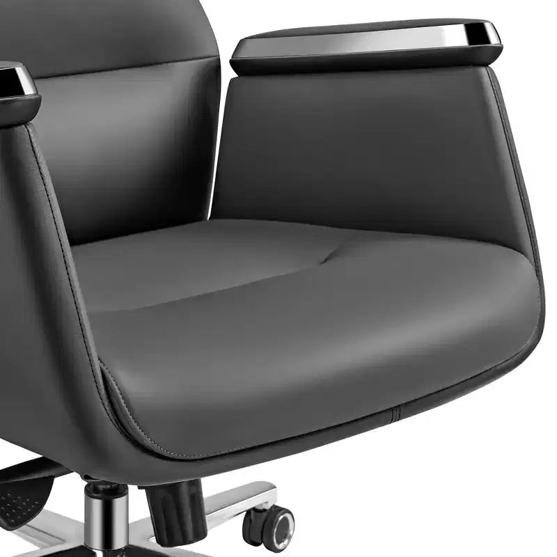 Fauteuil de bureau de direction à dossier haut avec support lombaire – Cuir siliconé