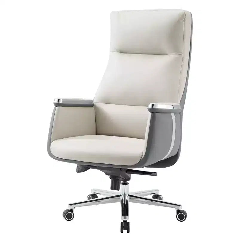 Fauteuil de bureau de direction à dossier haut avec support lombaire – Cuir siliconé