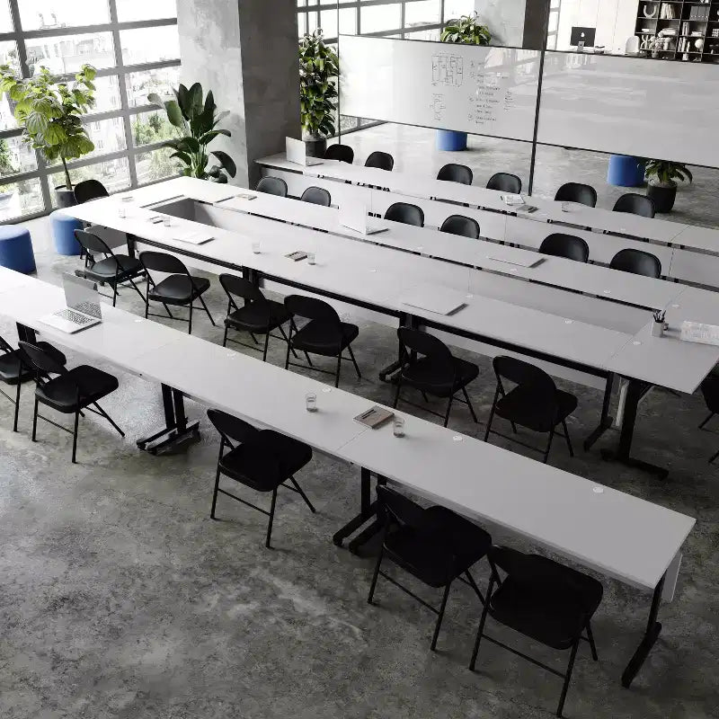 Table de formation emboîtable ultra-robuste de qualité commerciale avec pieds en T et panneau d'intimité