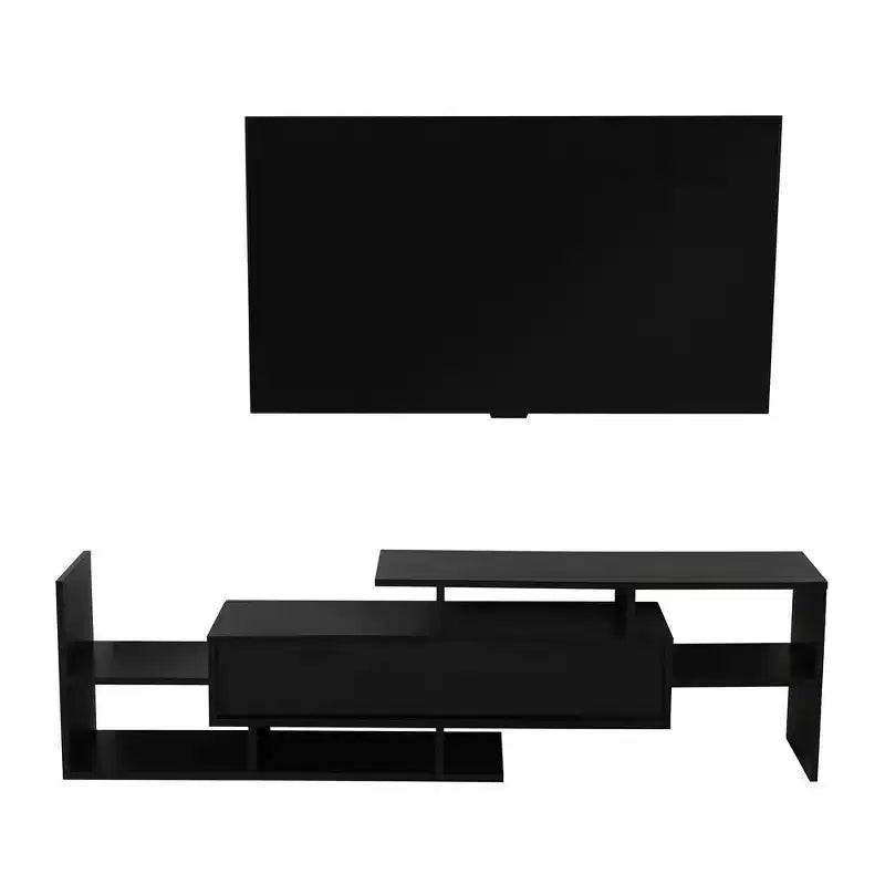 Meuble TV moderne avec étagères et bibliothèque en MDF – Console de divertissement