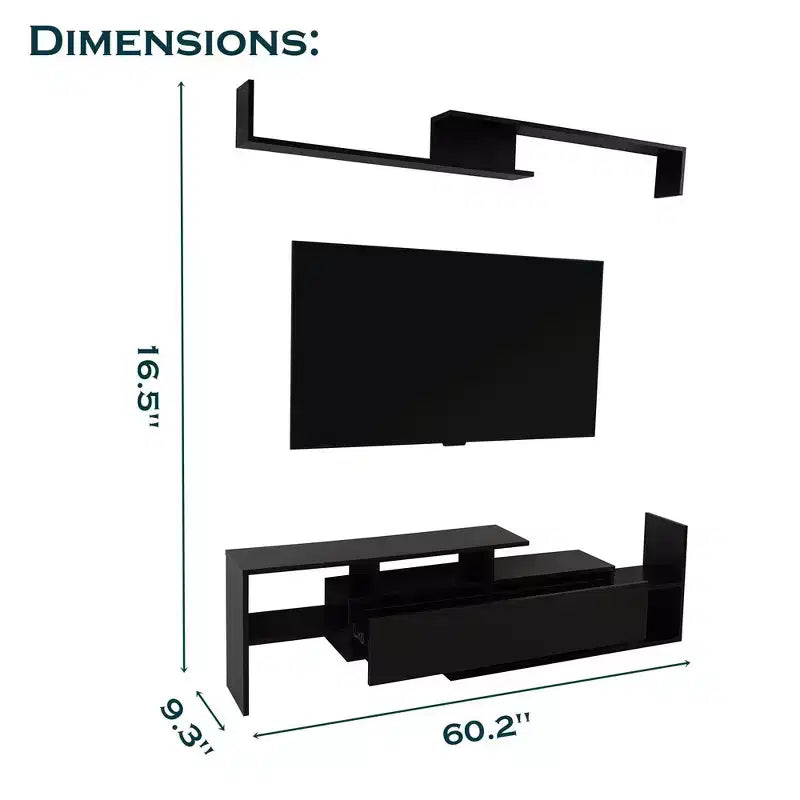 Meuble TV moderne avec étagères et bibliothèque en MDF – Console de divertissement