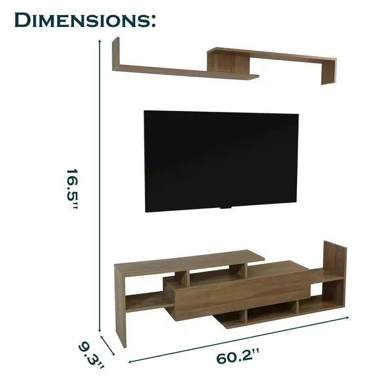 Meuble TV moderne avec étagères et bibliothèque en MDF – Console de divertissement
