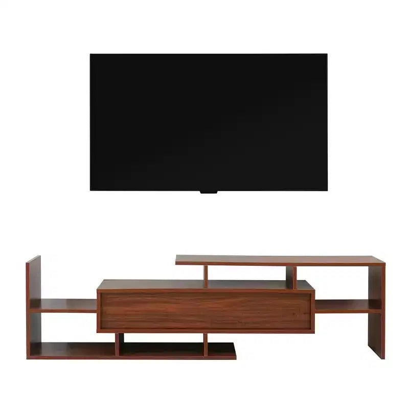Meuble TV moderne avec étagères et bibliothèque en MDF – Console de divertissement