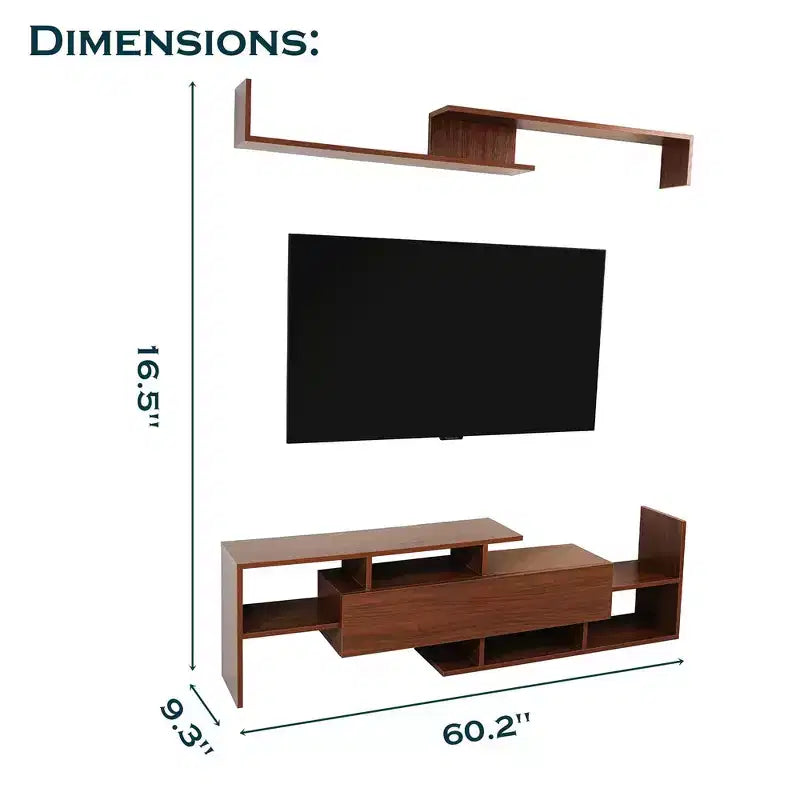 Meuble TV moderne avec étagères et bibliothèque en MDF – Console de divertissement