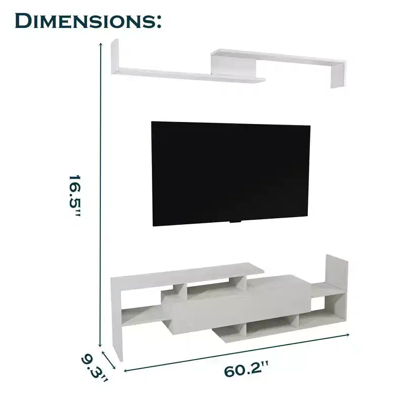 Meuble TV moderne avec étagères et bibliothèque en MDF – Console de divertissement