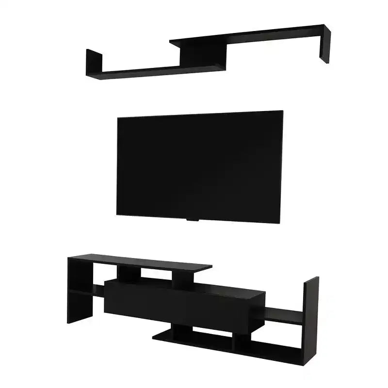 Meuble TV moderne avec étagères et bibliothèque en MDF – Console de divertissement