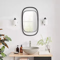 Miroir mural rectangulaire contemporain de 75,2 cm avec cadre en fer noir