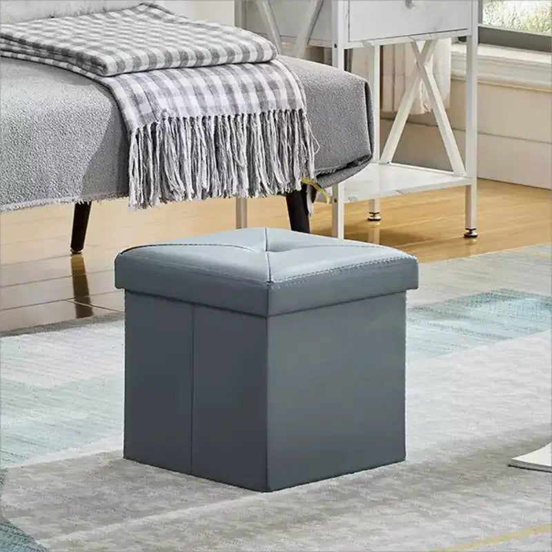 Banc de rangement pliable avec pouf – Repose-pieds et siège polyvalent
